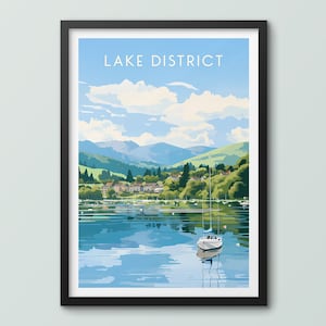 Lake District Travel Poster Wall Art Print Lake District Poster Lake District Print National Park Lake District Art Print Travel Print