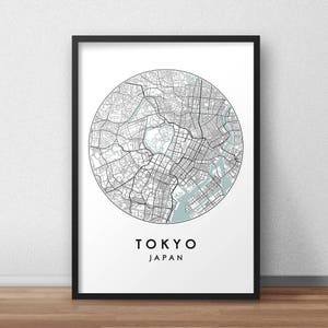 Tokyo City Map Print, Street Map Art, Tokyo Map Poster, Tokyo Map Print, City Map Wall Art, Tokyo Map, Travel Poster, Tokyo, Map Print