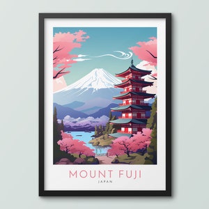 Mount Fuji Travel Poster Wall Art Print Tokyo Poster Japan Print Mount Fuji Art Print Travel Print Tokyo City Print