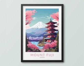 Mount Fuji Travel Poster Wall Art Print Tokyo Poster Japan Print Mount Fuji Art Print Travel Print Tokyo City Print