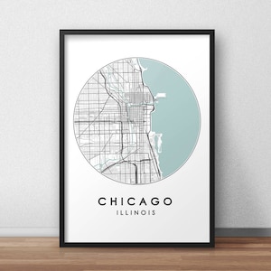 Chicago City Map Print, Street Map Art, Chicago Map Poster, Chicago Map Print, City Map Wall Art, Chicago Map, Travel Poster, Map Print