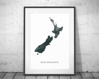 New Zealand Map, Watercolor Map Art, New Zealand Map Poster, New Zealand Map Print, New Zealand Map, Travel Poster, Watercolor Map