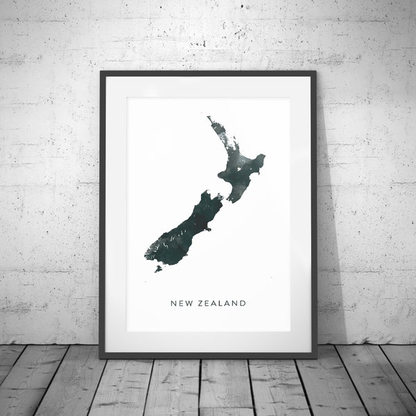 Neuseeland Karte, Aquarell Karte Kunst, Neuseeland Karte Poster, Neuseeland Karte Druck, Neuseeland Karte, Reise Poster, Aquarell Karte