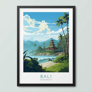 Bali Travel Poster Wall Art Print Bali Poster Bali Print Beach Art Print Travel Print Bali City Print