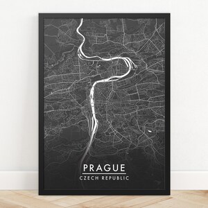 Prag Stadt Karte Print, Straßen Karte Kunst, Prag Karte Poster, Prag Karte Print, Stadt Karte Wandkunst, Prag Karte, Reise Poster