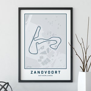 Zandvoort Formula 1 Map Print, F1 Poster, Formula 1 Prints, Motorsport Print, Grand Prix Circuit Map, Cadeau voor papa, Vaderdagcadeau