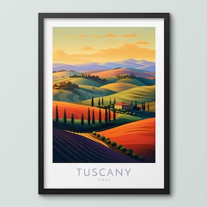 Tuscany Travel Poster Wall Art Print Tuscany Poster Italy Print Tuscany Art Print Tuscany Poster Travel Print Tuscany City Print