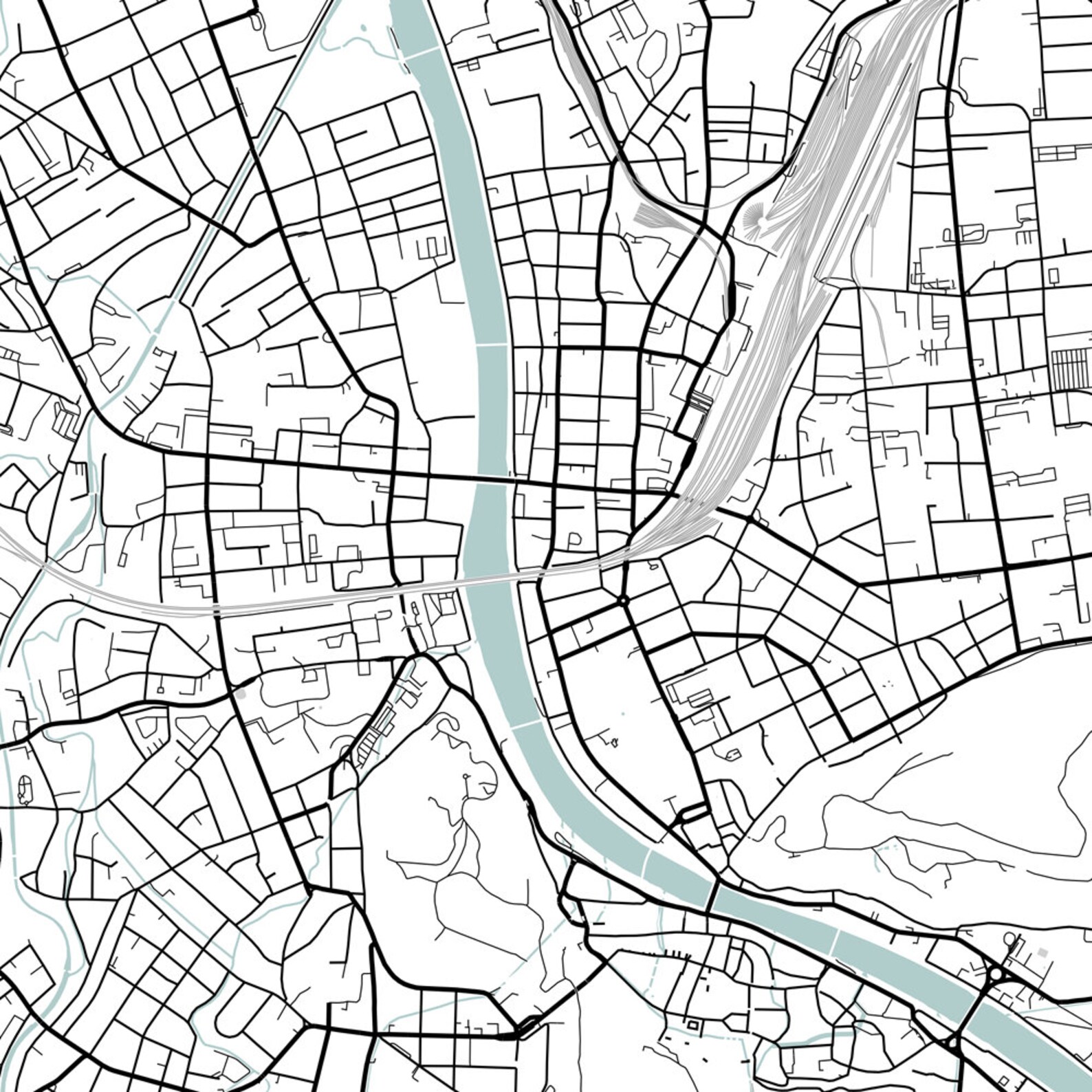 Salzburg City Map Printable Street Map Salzburg Map Print - Etsy UK