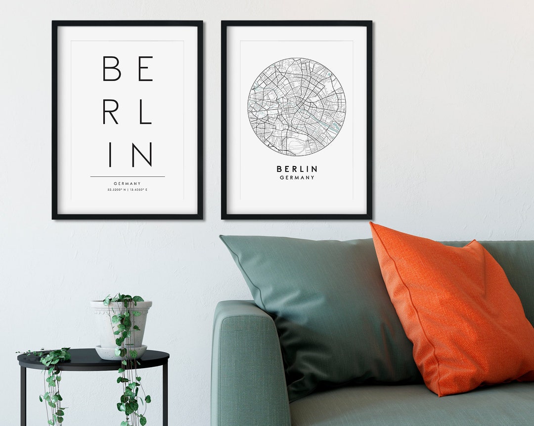Berlin Print Set, Berlin City Map, Typography Print, Berlin Print ...