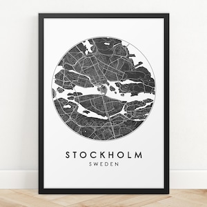 Stockholm City Map Print, Street Map Art, Stockholm Map Poster, Stockholm Map Print, City Map Wall Art, Stockholm Map, Travel Poster