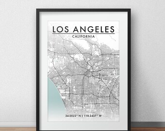 Los Angeles City Map Print Poster - Etsy