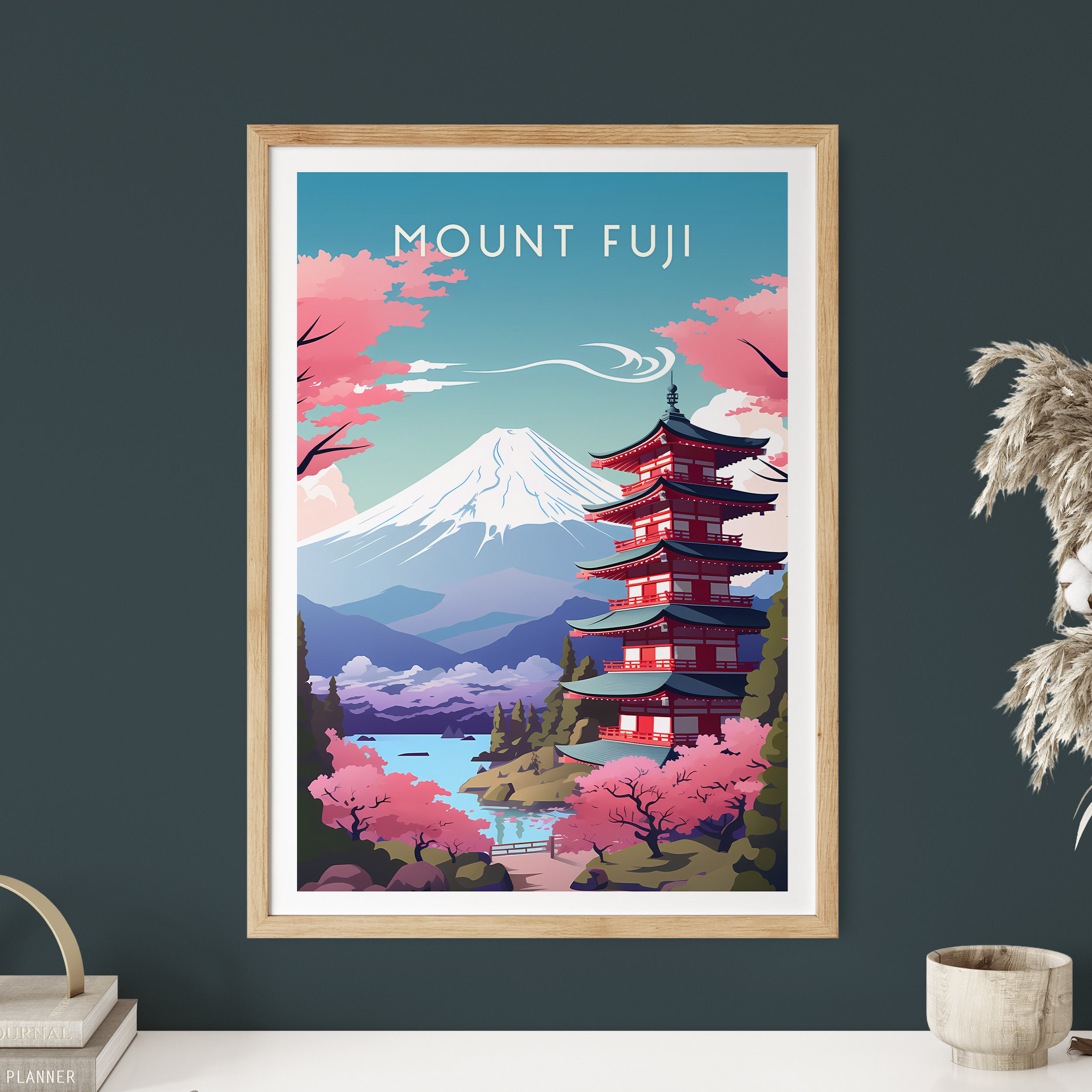 Mount Fuji Travel Poster Wall Art Print Tokyo Poster Japan Print Mount ...