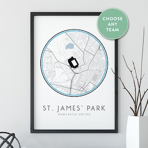 Benutzerdefinierte Fußball Stadion Karte Druck, jedes Team Karte, benutzerdefinierte Karte Druck, Karte Drucke Poster, Fußball Poster, Karte Druck, personalisiertes Geschenk