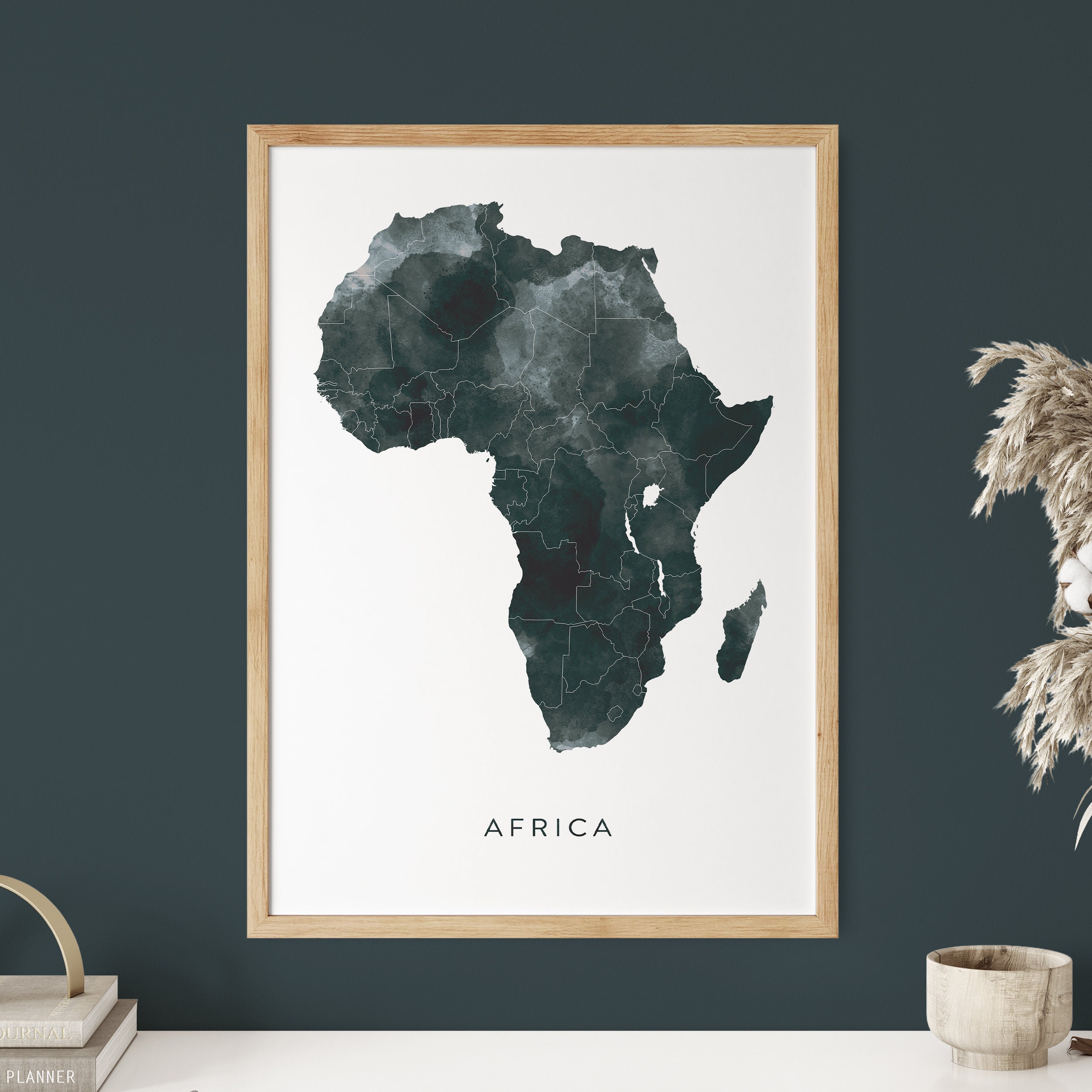 Africa Map Watercolour Print, Watercolor Map Art, Africa Map Poster ...