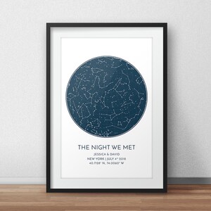 Impresión de mapa estelar personalizada, regalo de aniversario, impresión de cielo nocturno, póster de mapa estelar, regalo de boda, impresión de constelación del zodíaco, regalo personalizado