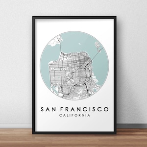 San Francisco City Map Print, Street Map Art, San Francisco Map Poster, San Francisco Map Print, City Map Wall Art, San Francisco Map
