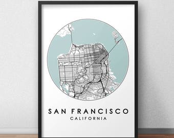 San Francisco City Map Print, Street Map Art, San Francisco Map Poster, San Francisco Map Print, City Map Wall Art, San Francisco Map