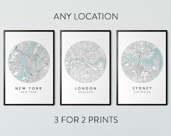 Custom City Map Print, City Map, Custom Map Print, City Map Wall Art, Travel Poster, Map Print, Any City Map Print, Personalised Gift