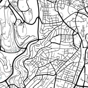 Jerusalem City Map Printable, Street Map Art, Jerusalem Map Print, City ...