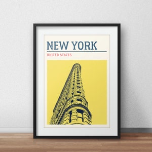 New York City Print, Flatiron Building Poster, New York Travel Poster, New York Travel Print, Travel Art, Travel Poster, City Print