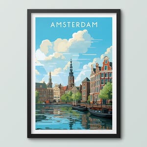 Amsterdam Travel Poster Wall Art Print Amsterdam Poster Amsterdam Print Amsterdam Travel Print Amsterdam City Print