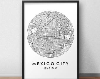 Mexico City Map Print, Street Map Art, Mexico City Map Poster, Mexico City Map Print, City Map Wall Art, Mexico City Map, Travel Poster
