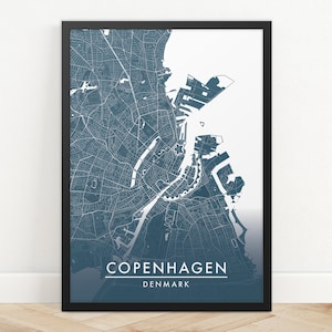 Impresión del mapa de la ciudad de Copenhague, arte del mapa de la calle, cartel del mapa de Copenhague, impresión del mapa de Copenhague, arte de la pared del mapa de la ciudad, mapa de Copenhague, cartel de viaje
