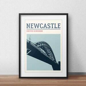 Newcastle City Print, Tyne Bridge Poster, Newcastle Travel Poster, Newcastle Travel Print