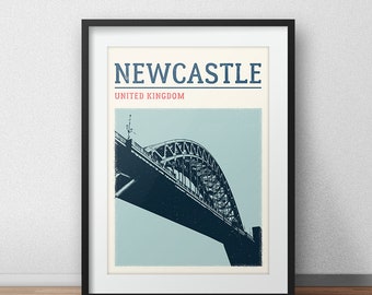Newcastle City Print, Tyne Bridge Poster, Newcastle Travel Poster, Newcastle Travel Print