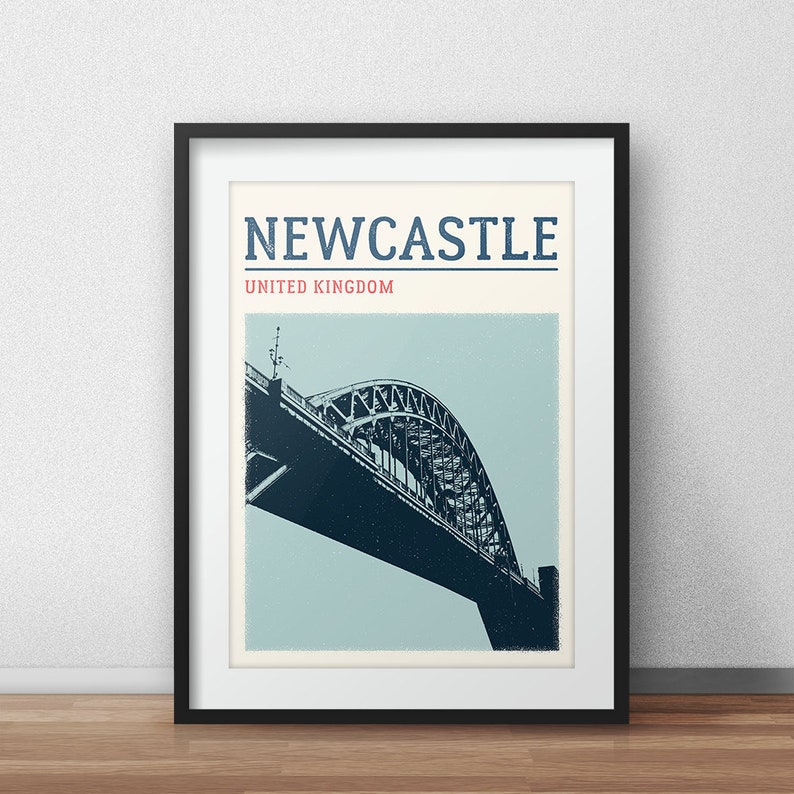 Newcastle City Print Tyne Bridge Poster Newcastle Travel Etsy