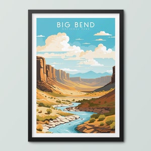 Big Bend Nationalpark Reiseplakat Wand-Kunstdruck Big Bend Plakat Big Bend Druck Big Bend Kunstdruck Reise-Druck Nationalpark Geschenk
