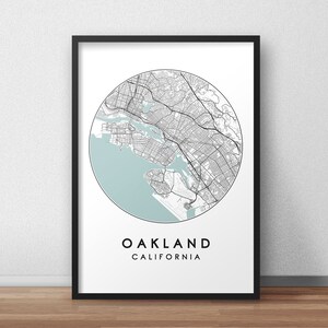 Oakland City Map Print, Street Map Art, Oakland Map Poster, Oakland Map Print, City Map Wall Art, Oakland Map, Travel Poster, Map Print