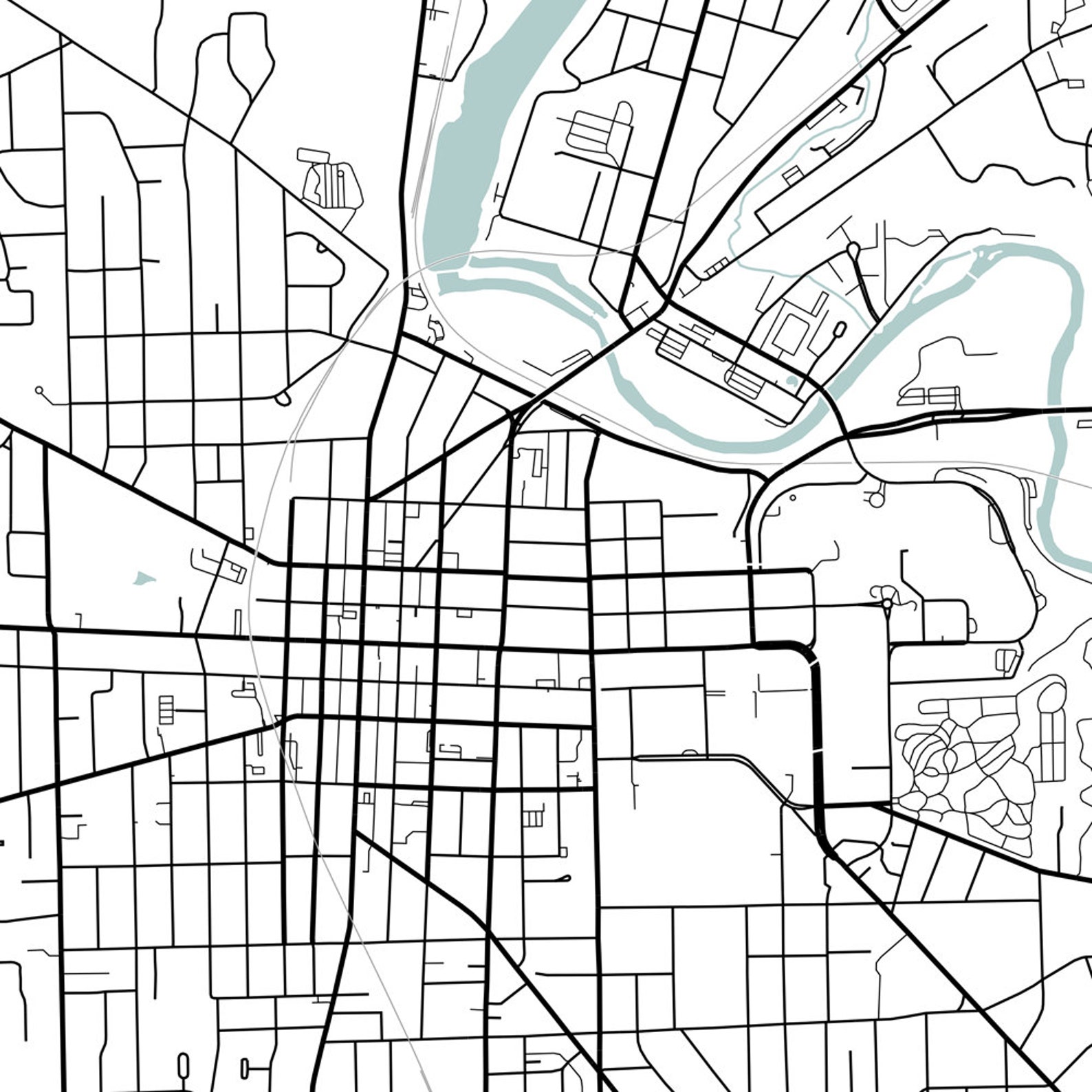 Ann Arbor City Map Printable Street Map Ann Arbor Map Print Etsy Australia
