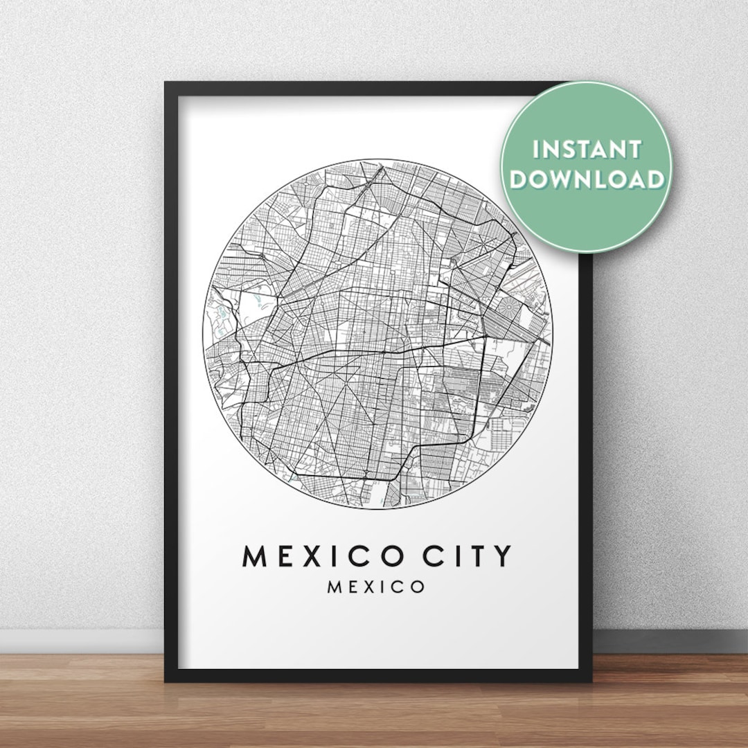 Mexico City Map Printable, Street Map Art, Mexico City Map Print, City ...