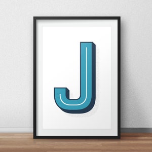 Impresión de letras personalizadas: impresión tipográfica, impresión para guardería, regalo para baby shower, regalo personalizado, habitación de niños, habitación de niñas, impresión del alfabeto