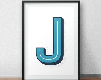Impresión de letras personalizadas: tipografía inicial, decoración infantil