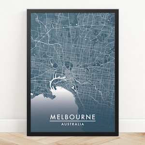 Impresión del mapa de la ciudad de Melbourne, arte del mapa de calles, cartel del mapa de Melbourne, impresión del mapa de Melbourne, arte de la pared del mapa de la ciudad, mapa de Melbourne, cartel de viaje