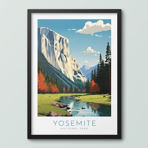 Yosemite National Park Travel Poster Wall Art Print Yosemite Poster Yosemite Print Yosemite Art Print Travel Print National Park Gift