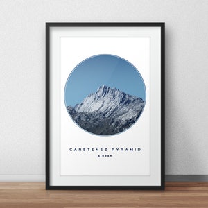 Carstensz Pyramid, Mountain Print, Landscape Print, Carstensz Print, Mountain Poster, Travel Poster, Seven Summits, Puncak Jaya, Indonesia