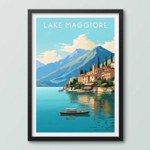 Plakat z podróży po jeziorze Maggiore Wydruk ścienny Plakat z jeziora Maggiore Wydruk z jeziora Maggiore Wydruk z podróży po jeziorze Maggiore Wydruk z jeziora Maggiore