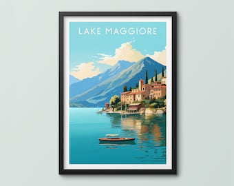 Lake Maggiore Travel Poster Wall Art Print Lake Maggiore Poster Lake Maggiore Print Lake Maggiore Travel Print Maggiore Lake Print