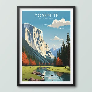 Yosemite National Park Travel Poster Wall Art Print Yosemite Poster Yosemite Print Yosemite Art Print Travel Print National Park Gift