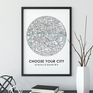 Custom City Map Print, City Map, Custom Map Print, City Map Wall Art, Custom Map, Travel Poster, Map Print, Personalised Gift image 1