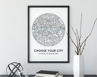 Custom City Map Print, City Map, Custom Map Print, City Map Wall Art, Custom Map, Travel Poster, Map Print, Personalised Gift