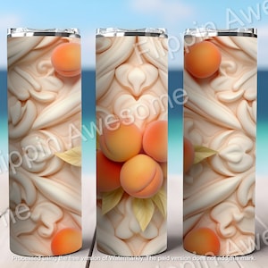3D Pink Peaches and Cream Vintage 20 oz Skinny Tumbler Sublimation Design, Straight Tumbler Wrap, Instant Digital Download PNG