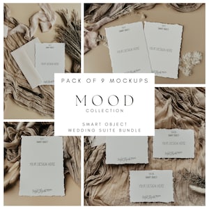 Bruiloft Mockup Bundel, Bruiloft Uitnodiging Mockup Pack van 9, Wedding Suite Mockup, Smart Object Card Mock Up, Boho Uitnodiging Suite Mockups