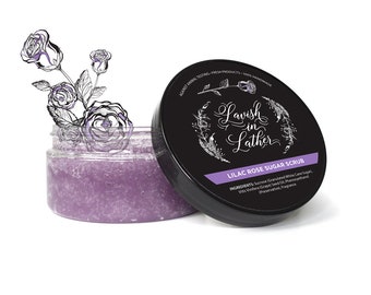 Lilac Rose Sugar Scrub | Sugar Body Scrub, Exfoliating Sugar Scrub, All Natural Sugar Scrub, Gifts For Her, Holiday Gifts