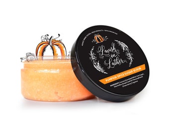 Pumpkin Spice suiker Scrub | Pumpkin Spice Latte Body Scrub met Pumpkin Spice geur, Pumpkin Spice Gift, herfst geschenken, giften van Halloween