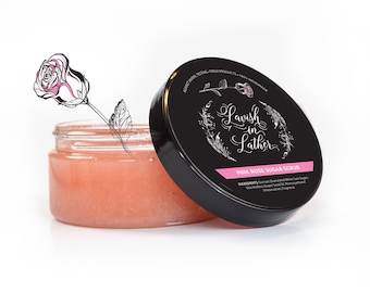 Pink Rose Sugar Scrub | Homemade Sugar Scrub, Sugar Skin Scrub, Body Sugar Scrub, Sugar Body Scrub