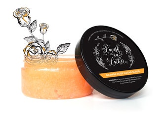 Orange Rose-Zucker-Peeling | Handgefertigte Peeling, Peeling, natürliche Körper-Peeling-Zucker-Peeling